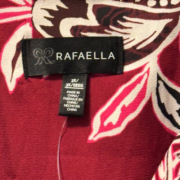 Rafaella Womens Floral Button-Up Blouse Sz 3X Polyester Jacket blouse. NWT - Picture 3 of 12